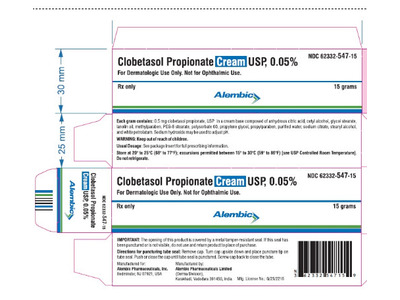 Clobetasol Propionate Cream USP, 0.05%, 15 g, Alembic (RX)