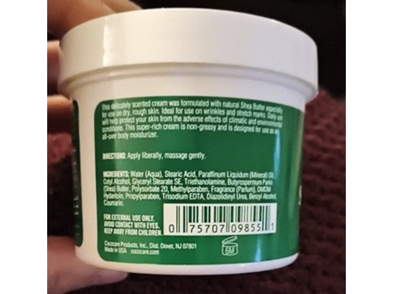 Cococare Hand & Body Cream, Shea Butter, 4 oz/110 g