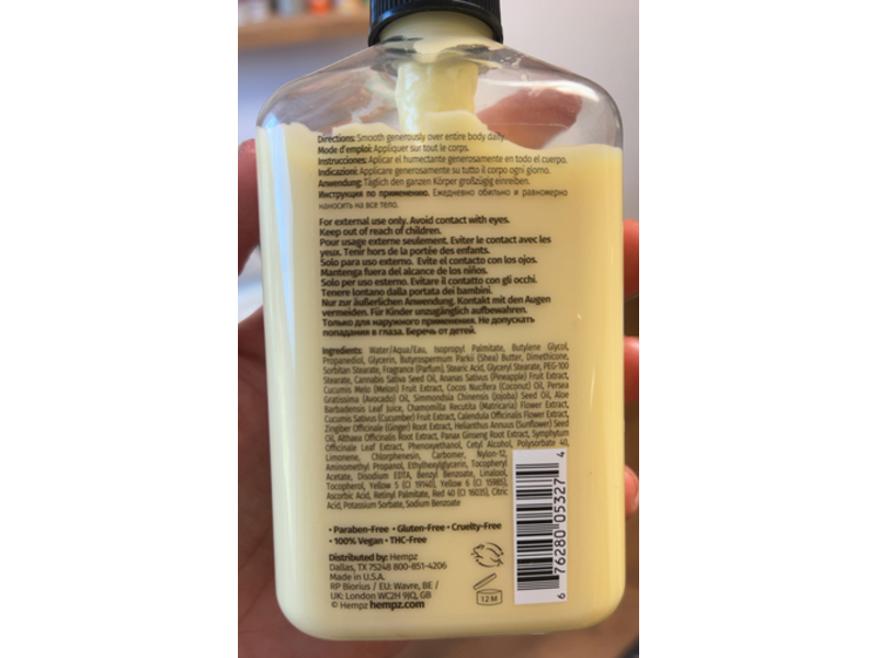 Hempz Hydrate + Refresh Herbal Body Moisturizer, Sweet Pineapple & Honey Melon, 8.5 fl oz/250 mL