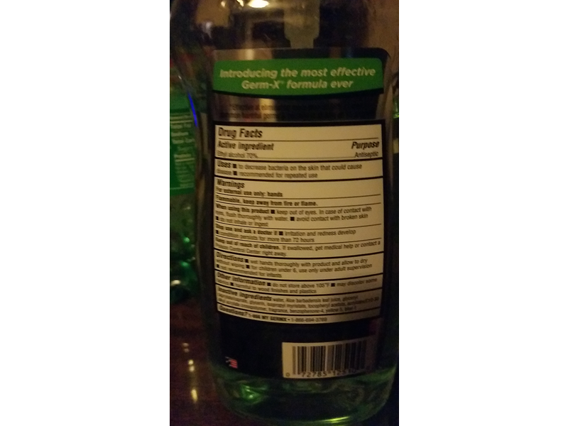 Germ-X Advanced Hand Sanitizer, Aloe, 33.8 fl oz/1 L