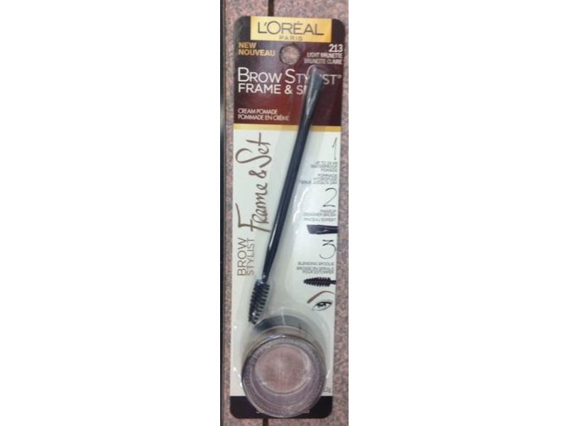 L'Oreal Paris Brow Stylist Frame & Set, 213 Light Brunette, 0.08 oz/2.3 g