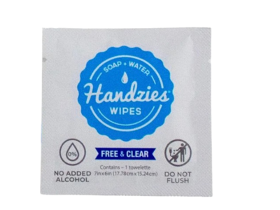 Handzies Soap + Water Wipes, Free & Clear, 1 Count