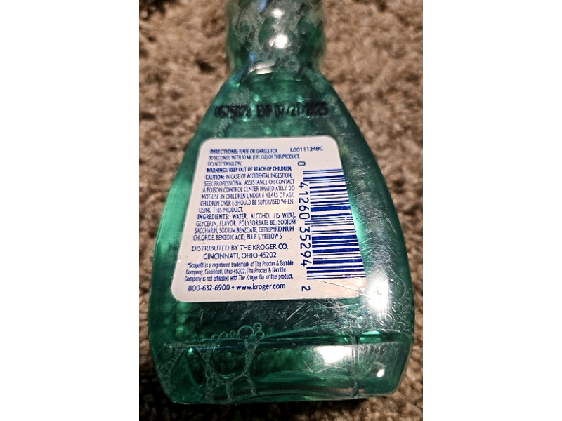 Kroger Mouthwash, Classic Mint, 3 fl oz/88 mL