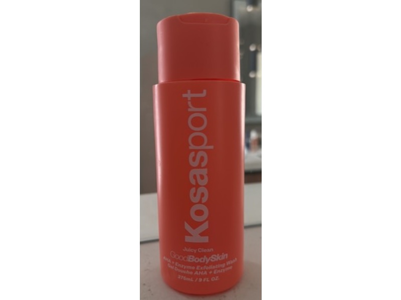 Kosas Kosasport Good Body Skin Exfoliating Body Wash, Juicy Clean, AHA + Enzyme, 9 fl oz/275 mL