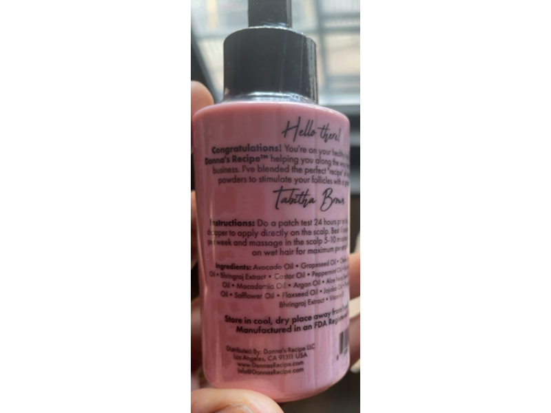 Donna's Recipe Strength Hair Oil, 1.7 fl oz/50 mL