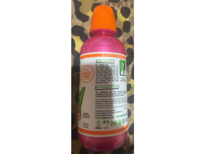 TheraBreath Kids Anticavity Fluoride Oral Rinse, Strawberry Splash, 16 fl oz/473 mL