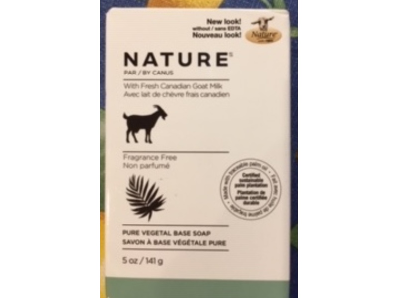 Nature By Canus Pure Vegetal Base Soap, Fragrance Free, 5 oz/141 g