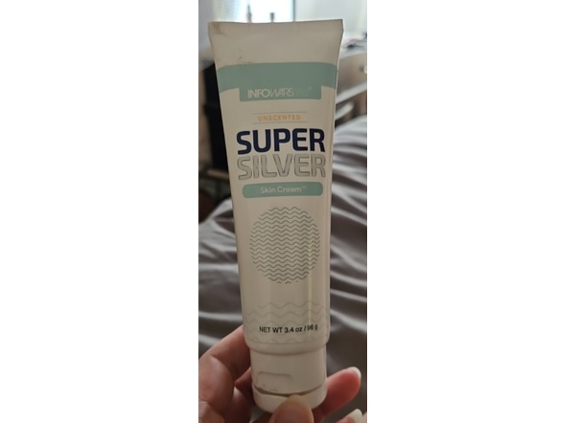 Infowars Life Super Silver Skin Cream, Unscented, 3.4 oz/96 g