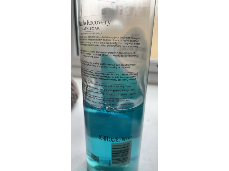 Imperial Leather Muscle Recovery Bath Soak, Bergamot & Sea Salt, 30.4 fl oz/850 mL