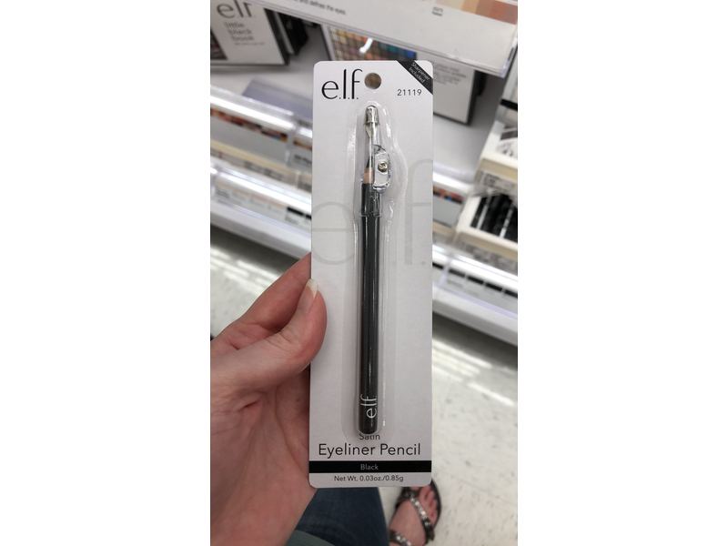 e.l.f. Cosmetics Satin Eyeliner Pencil, Black, 0.03 oz/0.85 g