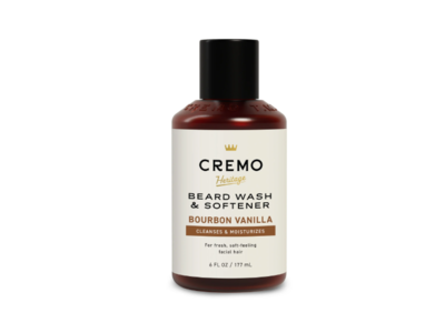 Cremo 2-In-1 Beard Wash & Softener, Bourbon Vanilla, 6 fl oz/177 mL