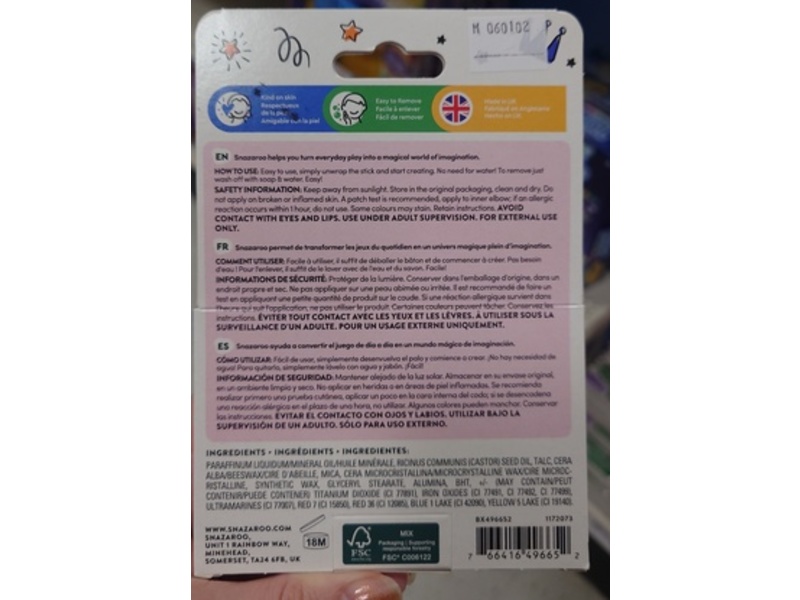 Snazaroo Face And Body Paint Sticks, Fantasy, 1.5 oz, Pack Of 6