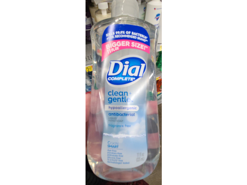 Dial Complete Clean + Gentle Antibacterial Liquid Hand Soap, 11 fl oz/325 mL