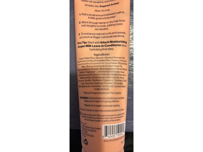 Kitsch Smoothing Air Dry Cream, Castor Oil, 5 fl oz/148 mL