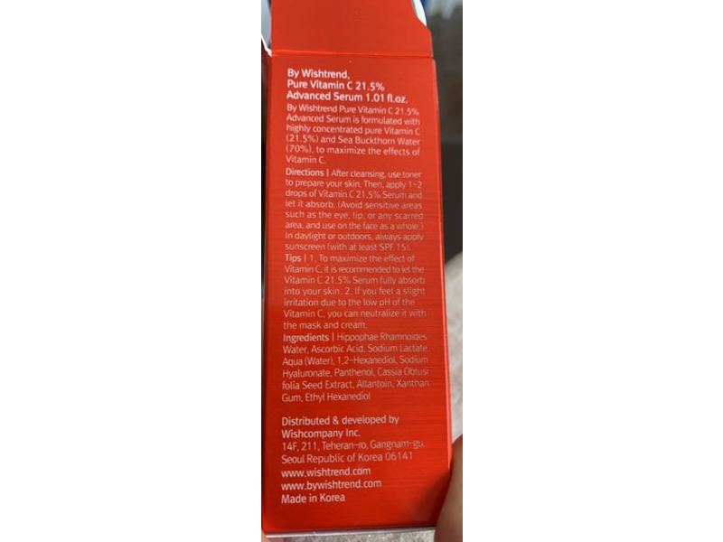 By Wishtrend Pure Vitamin C21.5% Advanced Serum, 30 mL