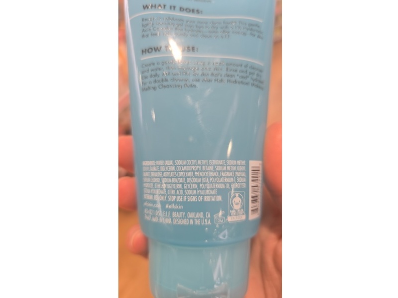 e.l.f. Skin Holy Hydration Clean Freak Daily Cleanser, 5.5 fl oz/162 mL