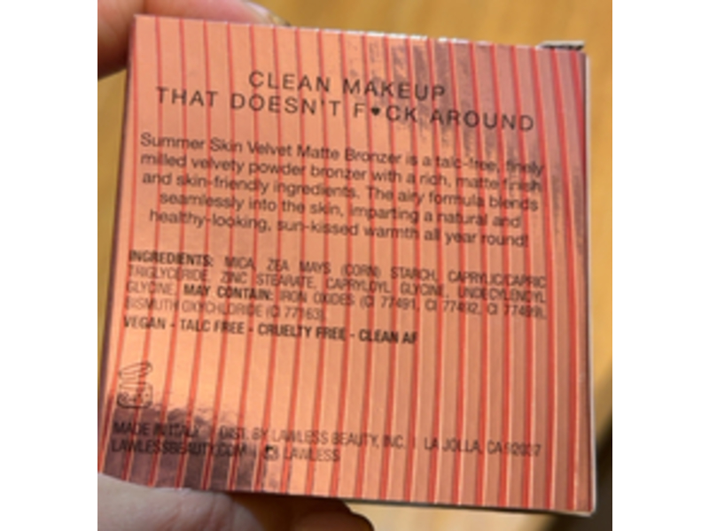 Lawless Summer Skin Velvet Matte Bronzer, Blazed, 0.3 oz/ 11 g