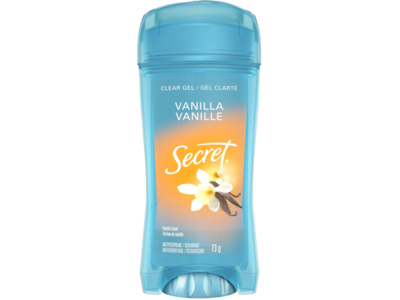Secret Antiperspirant/Deodorant Clear Gel, Vanilla Scent, 73 g