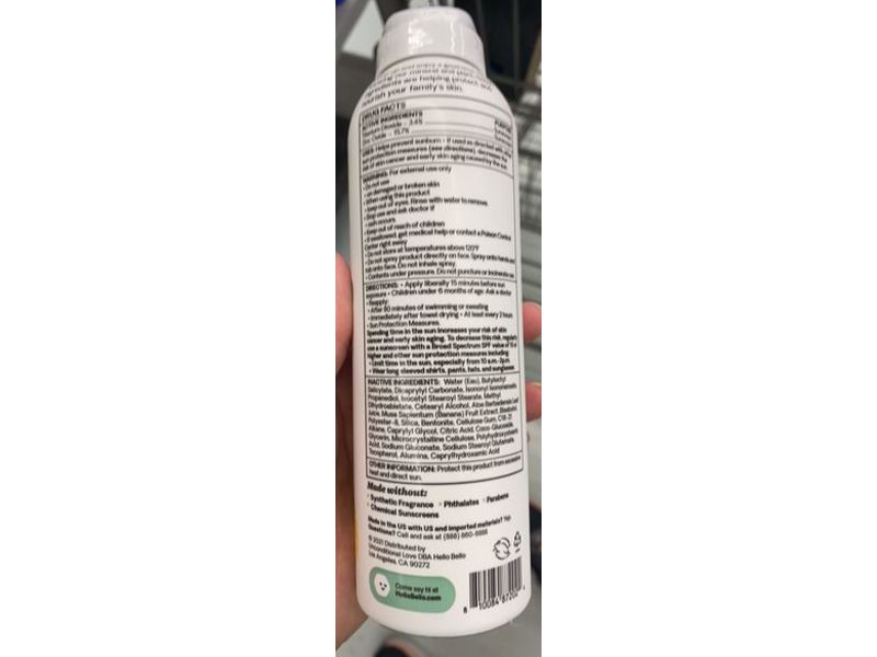 Hello Bello Kids Mineral Sunscreen Spray, SPF 50, 5 fl oz/148 mL