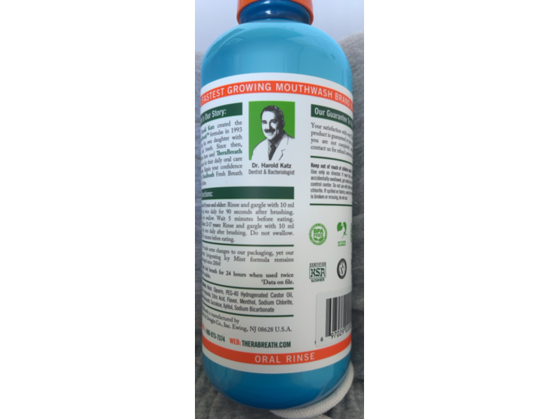 Thera Breath Fresh Breath Oral Rinse, Invigorating Icy Mint, 33.8 fl oz/1 L