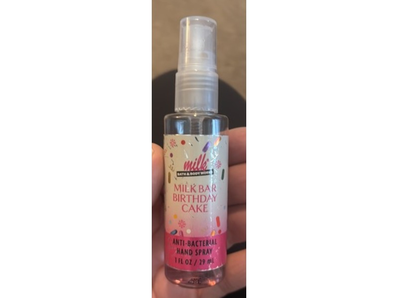 Bath & Body Works Antibacterial Hand Spray, Milk Bar Birthday Cake, 1 fl oz/29 mL