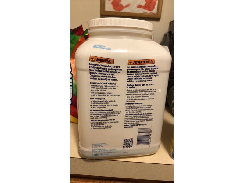 All Mighty Pacs Laundry Detergent, Free & Clear, 83.3 oz/2.4 kg, 120 Pacs