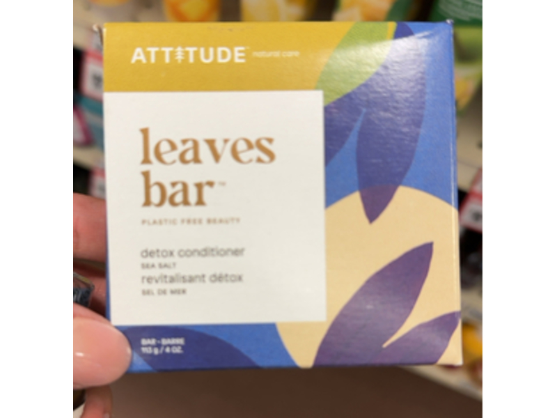 Attitude Leaves Detox Conditioner Bar, Sea Salt, 4 oz/113 g