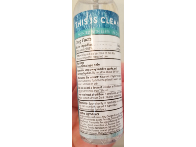 The Honest Company Hand Sanitizer Spray, Coastal Surf, 2 fl oz / 59 ml