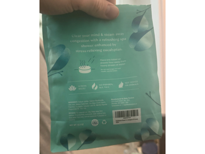 Body Restore Relief Shower Steamers Tablets, Eucalyptus & Mint, 13.2 oz, 15 Count