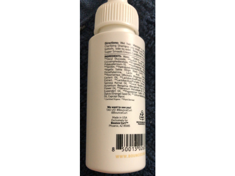 Bounce Curl Gentle Clarifying Shampoo, Pumpkin & Pomegranate Enzymes, 2 fl oz/59 mL