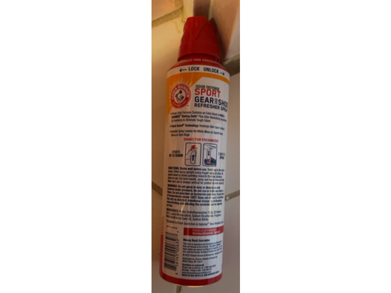 Arm & Hammer Odor Defense Sport Gear & Shoe Refresher Spray, 6.7 oz/190 g