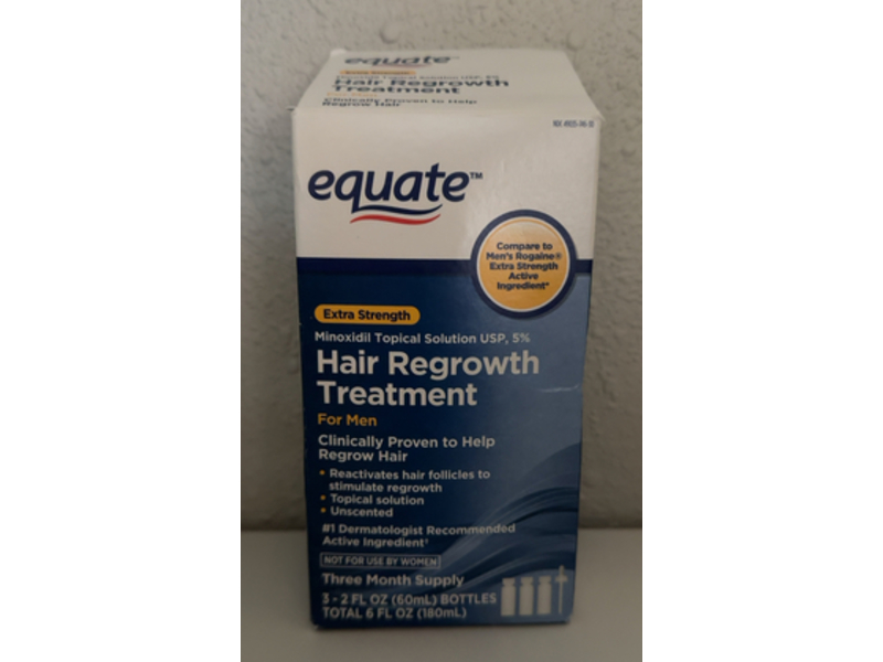 Equate Hair Regrowth Treatment, Extra Strength, 2 fl oz/60 mL, 3 Count