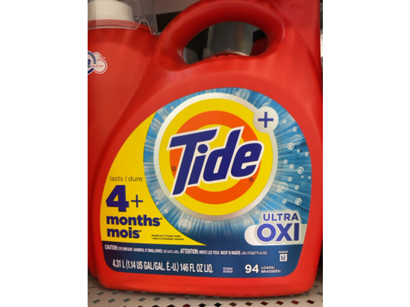 Tide Ultra Oxi Laundry Detergent, 94 Loads, 146 fl oz/4.31 L