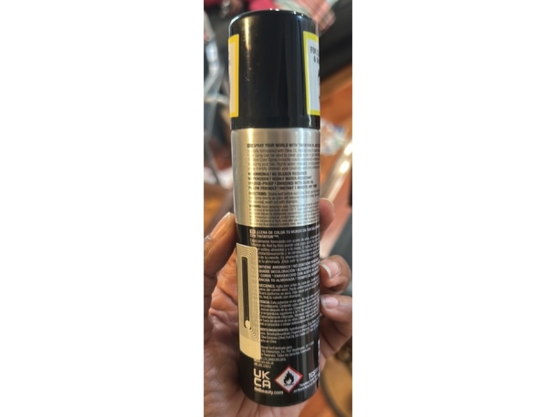 Red By Kiss Tintation Temporary Hair Color Spray, Jet Black, 2.82 oz/80 g