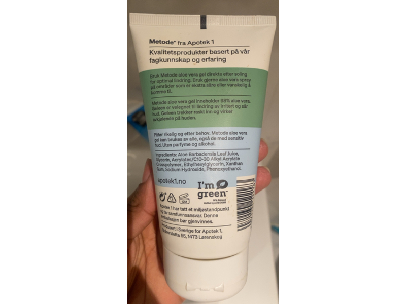 Apotek1 Metode 98 % Aloe Vera Gel, 150 mL