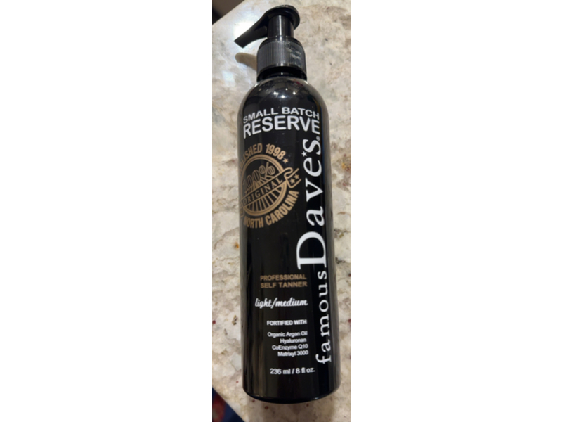 Famous Dave’s Professional Self Tanner, Light/Medium, 8 fl oz/236 mL