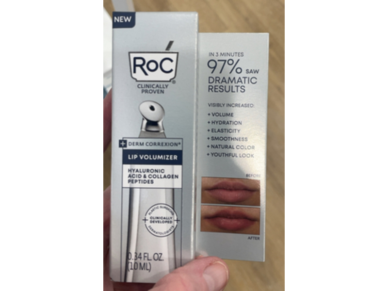 Roc Derm Correxion Lip Volumizer, Hyaluronic Acid & Collagen Peptides, 0.34 fl oz/10 mL