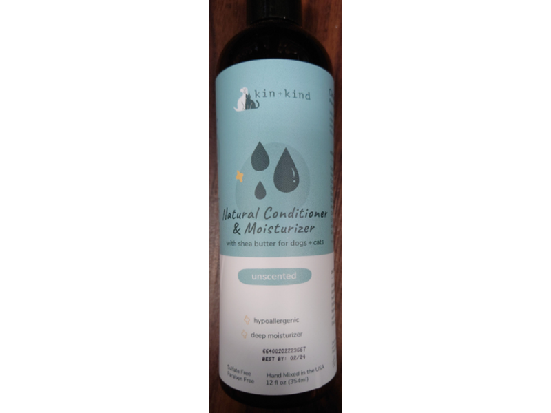 Kin+Kind Natural Conditioner & Moisturizer, Unscented, 12 fl oz/354 mL
