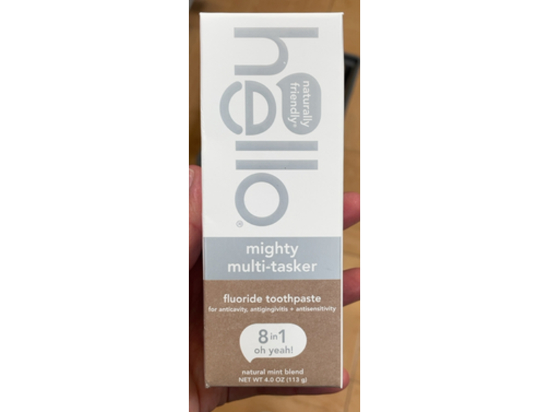 Hello Mighty Multi-Tasker Fluoride Toothpaste, 8 In 1 Oh Yeah, Natural Mint Blend, 4.0 oz/113 g