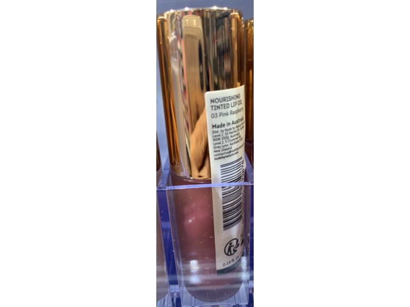 Nude By Nature Nourishing Tinted Lip Oil, 03 Pink Raspberry, 0.14 fl oz/4 mL