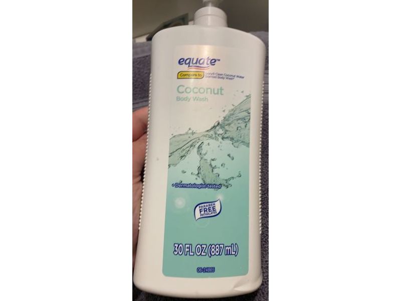 Equate Body Wash, Coconut, 30 fl oz/887 mL