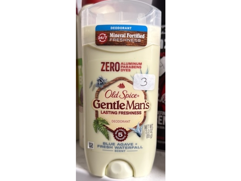 Old Spice Gentle Man's Deodorant, Blue Agave + Fresh Waterfall Scent, 3.0 fl oz/85 g