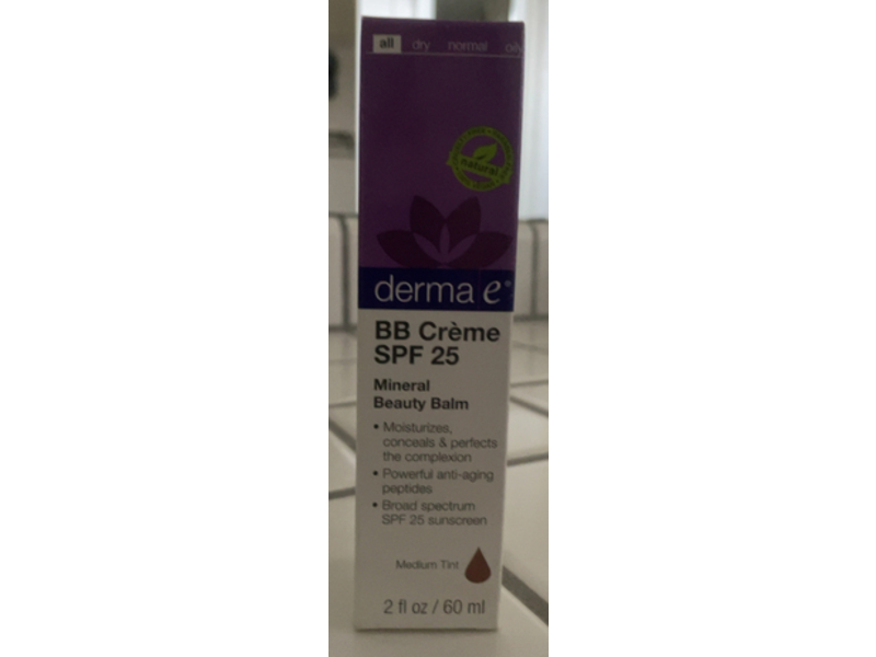 Derma E BB Cream, SPF 25, Medium Tint, 2 fl oz/60 mL