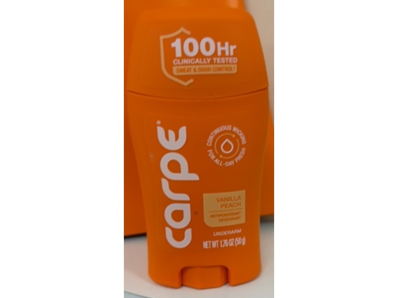 Carpe Underarm Antiperspirant Deodorant, Vanilla Peach, 1.76 oz/50 g