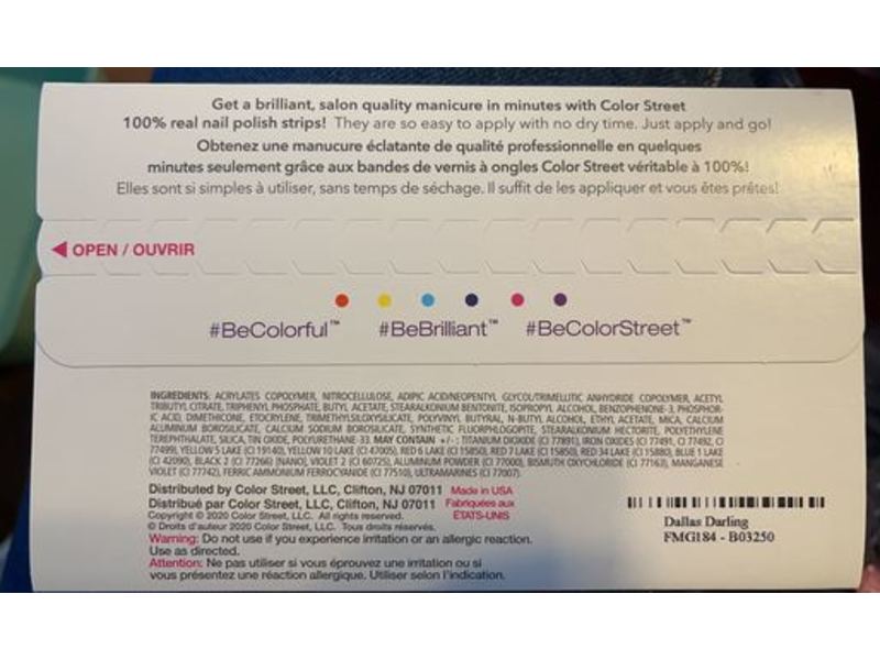 Color Street Real Nail Polish Strips Long Lasting Strips, 0.035 oz/0.99 g