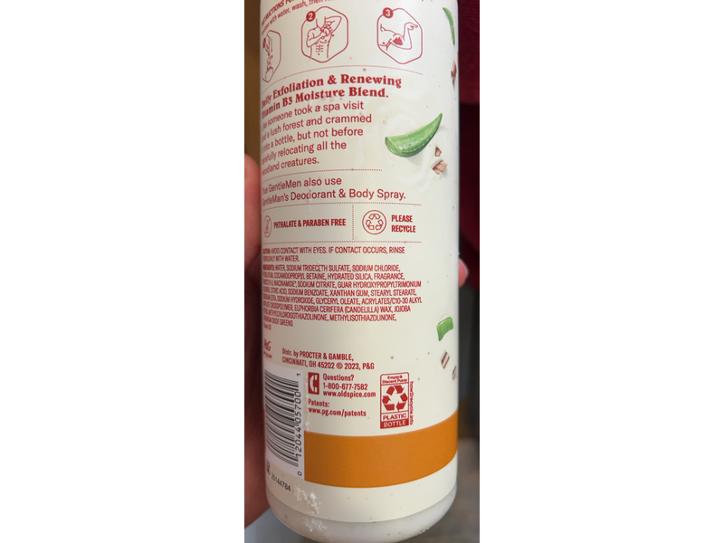 Old Spice Gentle Man's Exfoliating Body Wash, Sandalwood + Aloe Vera Scent, 18 fl oz/532 mL