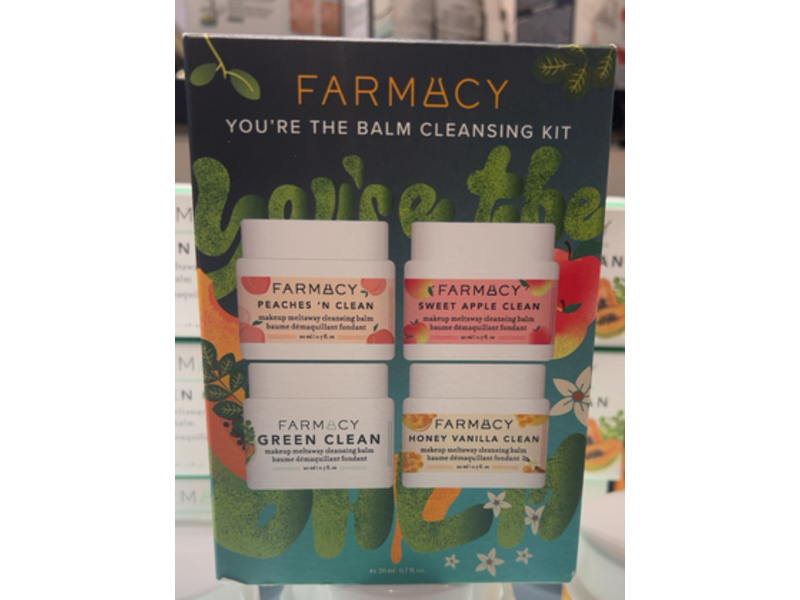 Farmacy You're The Balm Cleansing Kit, Peaches N' Clean, Sweet Apple Clean, Green Clean + Honey Vanilla, 0.7 fl oz/20 mL