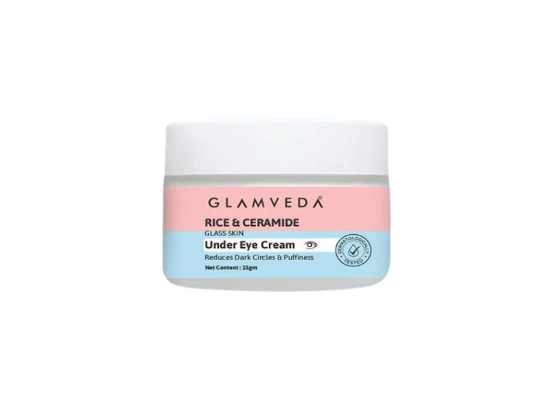 Glamveda Glass Skin Under Eye Cream, Rice & Ceramide, 15 g