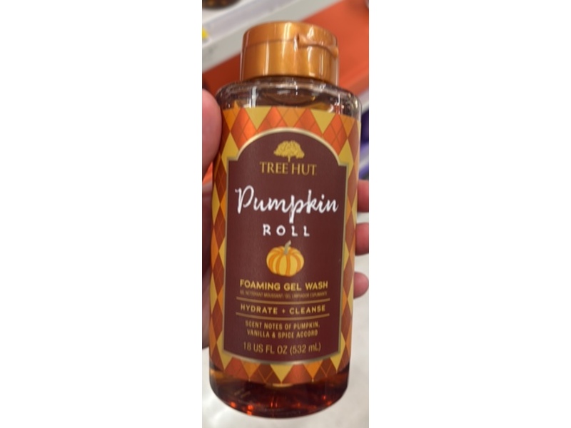 Tree Hut Foaming Gel Wash, Pumpkin Roll, 18 fl oz/532 mL