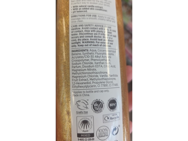 Superdrug Fruity Shower Gel, Shimmer Edition, Caramel & Pistachio, 250 mL